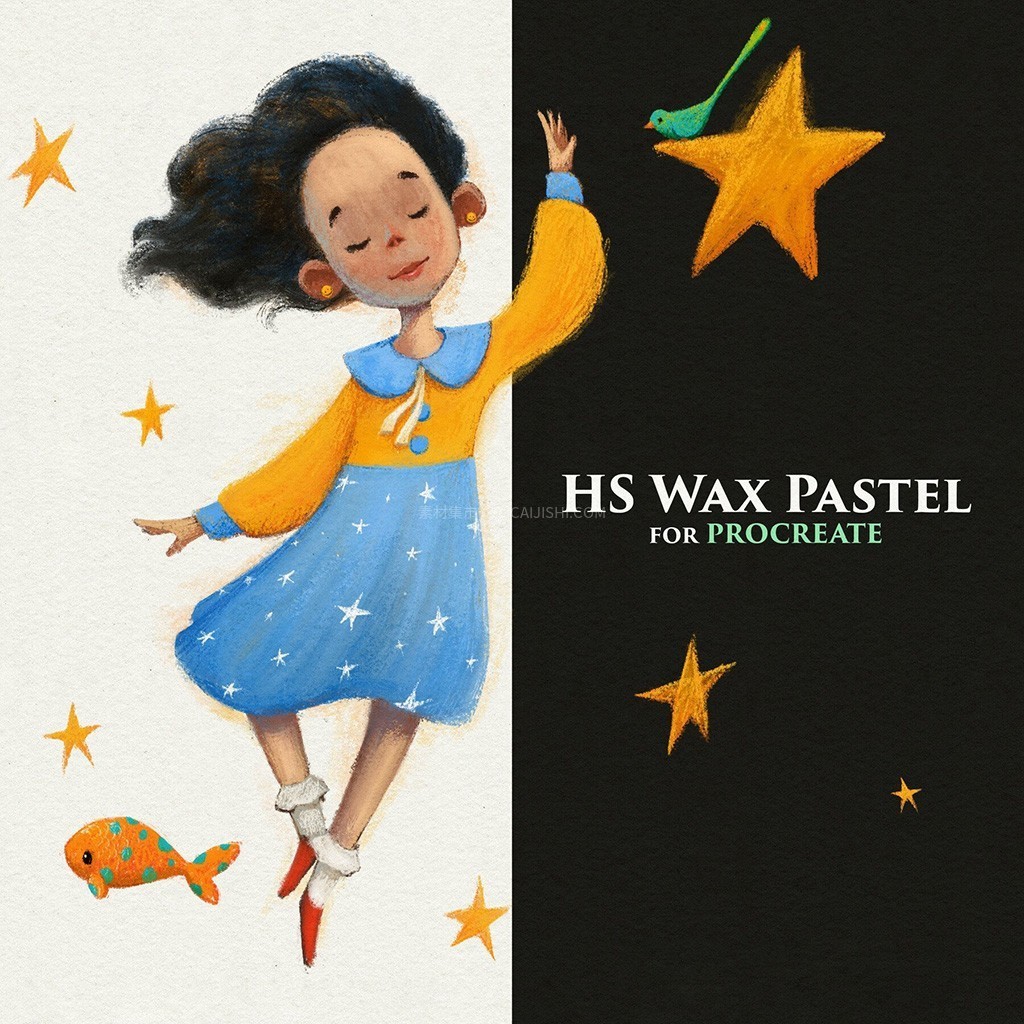 30+儿童绘本水粉彩铅Procreate笔刷